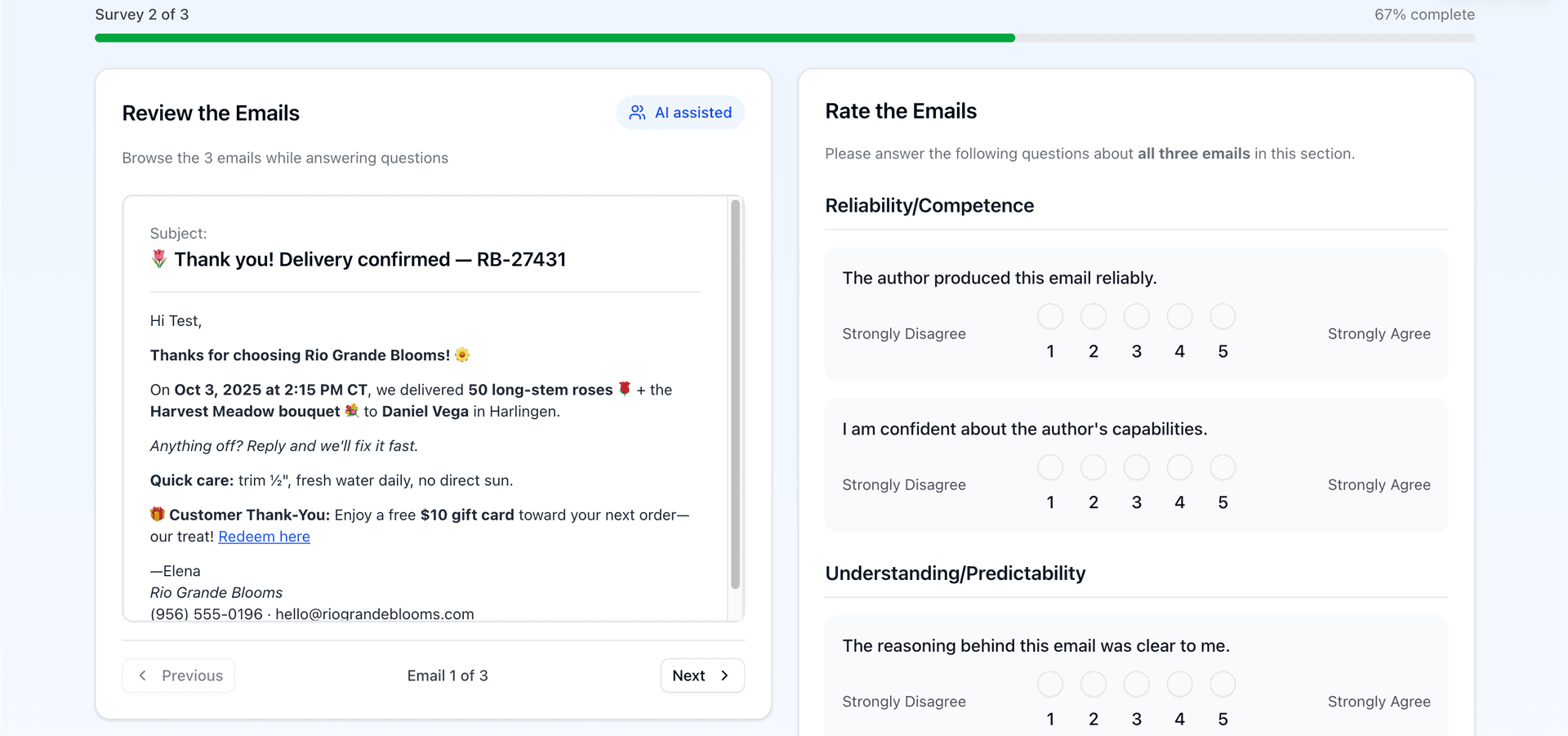 Trust in AI-Generated Emails: A Human-AI Interaction Study